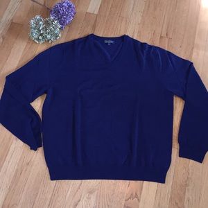 Brooks Brothers 100% Wool V-Neck Sweater